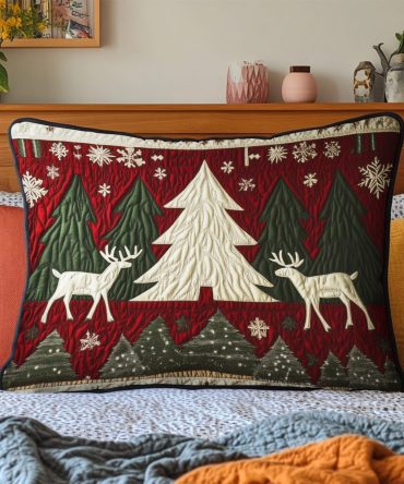 Cozy Alpine Quilted Pillowcase – Plush Winter Decorative Pillow Cover For Bed & Sofa, Machine-Washable Holiday Bedding Accent