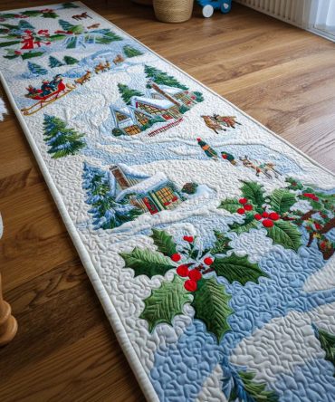 Advent Joy Holiday Runner Rug For Entryway — Timeless Advent Motif, Durable Construction, Slip-Resistant Backing, Elegant Seasonal Accent