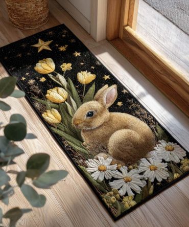 Amber Twilight Runner Rug — Warm Sunset Toned Hallway Carpet With Subtle Geometric Pattern, Low-Pile Durable Runner & Non-Slip Backing