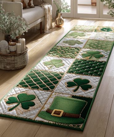 Luxury Ancient Emerald Runner Rug — Vintage Ornate Green Hallway Carpet, Stain-Resistant Durable Fiber, Perfect For Entry & Stairs