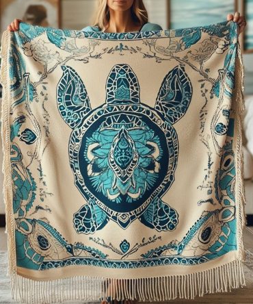 Ancient Swimmer Vintage-Inspired Throw - Elegant Woven Sofa Blanket With Timeless Motif, Soft Cotton Blend, Decorative & Cozy, 50X60, Easy Care