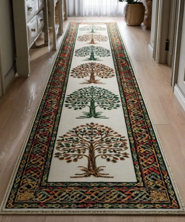 Autumn Balance Earth-Tone Runner Rug — Warm Fall Palette Hallway Carpet, Durable Low-Pile Runner For Cozy Entryways & Corridors