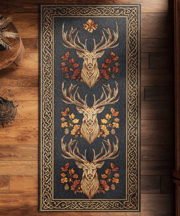 Autumn Crown Hall Runner Rug — Rich Fall-Tone Carpet Runner, Fade-Resistant, Non-Slip & Durable For Busy Entrances