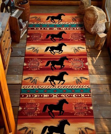 Azure Horizon Blue Runner Rug — Coastal Hallway Runner, Soft Low-Pile, Anti-Slip Backing, Machine Washable, Fade-Resistant
