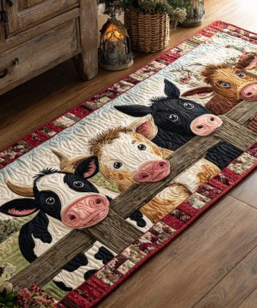 Barnyard Bliss Runner Rug - Playful Farm Scene Runner For Entryways & Nurseries , Non-Slip Backing, Pet-Friendly, Easy Care
