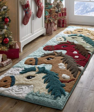 Barnyard Giggle Crew Farm Animal Runner Rug - Playful Cartoon Barnyard Design, Durable Low-Pile Non-Slip Runner For Kids Hallway & Playroom