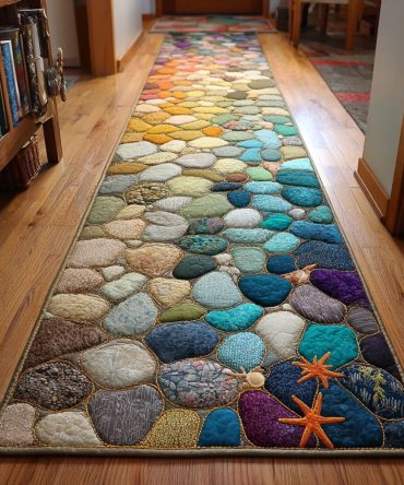 Blue Haven Coastal Runner Rug — Serene Ocean-Inspired Blue Hallway Runner, Low-Pile Non-Slip Carpet For Hallways & Bathrooms