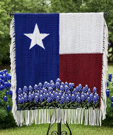 Bluebonnet Pride Woven Throw Blanket - Texas Bluebonnet Floral Sofa Throw, State Flower Design, Cozy Country Decor & Gift For Her