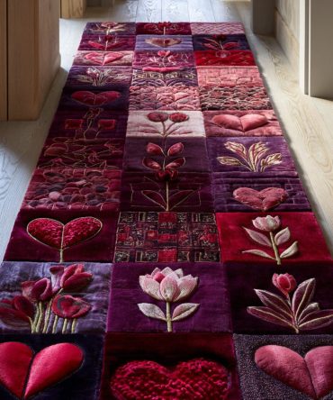 Burgundy Valentine Walk Runner Rug — Deep Red Hallway & Aisle Runner With Luxurious Look, Durable Accent For Home & Events, Easy-Care