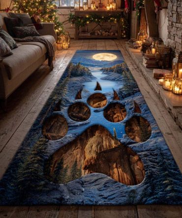 Cavern-Themed Hallway Runner Rug — Low-Pile Durable Runner For High-Traffic Areas, Fade-Resistant And Easy-Clean Design