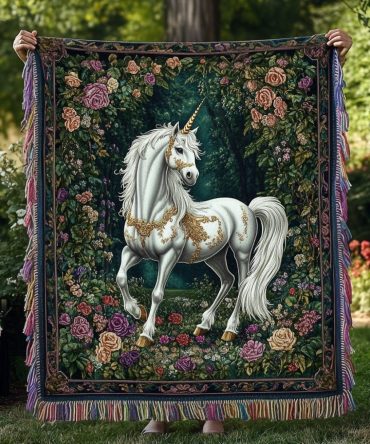 Celestial Guardian Designer Throw For Sofa & Bed — Statement Woven Blanket, Plush Cotton-Blend, Durable & Machine Friendly