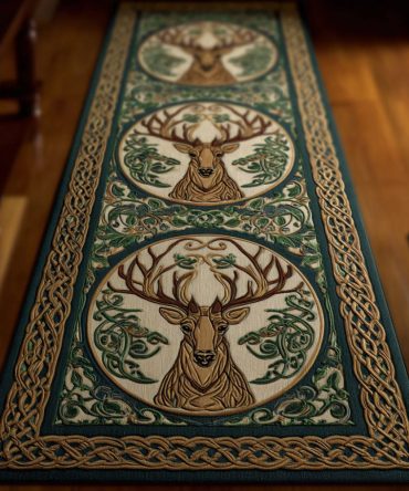 Celtic Guardian Runner Rug — Heritage Pattern Hallway Carpet, Durable Low-Pile, Non-Slip & Stain-Resistant For Busy Homes