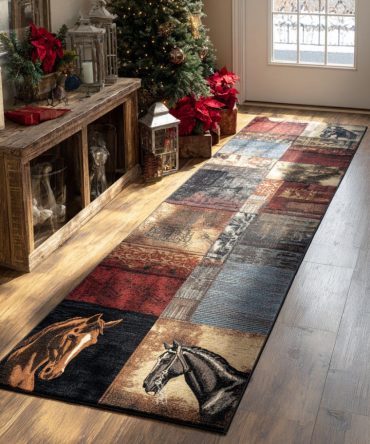 Charming Colt Hallway Runner Rug - Adorable Pony Horse Design, Durable Low-Pile Non-Slip Runner For Kids Rooms & Entryways