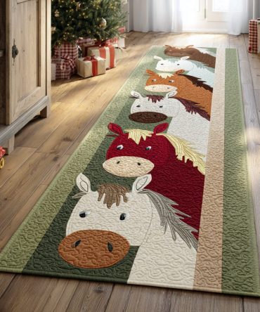 Cheerful Barn Buddy Farm Runner Rug - Friendly Barnyard Animals, Fade-Resistant Print, Low-Pile Non-Slip Runner For Childrens Rooms & Halls
