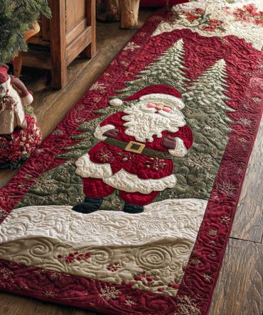 Christmas Cheer Holiday Runner Rug – Festive Red & Green Entryway Runner, Plush Non-Slip Carpet For Seasonal Décor & Family Gatherings