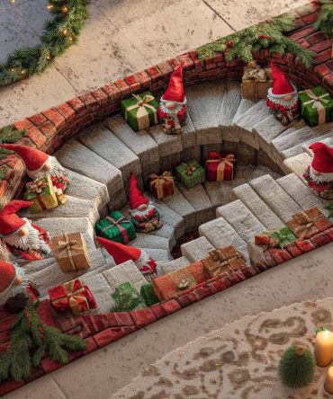 Christmas Gathering Festive Runner Rug For Entryway — Cozy Holiday Scene With Warm Tones, Durable Low-Pile Surface, Fade-Resistant & Easy Seasonal Update