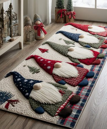 Christmas Lane Holiday Runner Rug — Festive Red & Green Hallway Accent, Soft Pile, Non-Slip Backing For Seasonal Décor