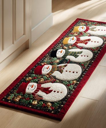 Festive Cozy Snowman Runner Rug For Hallway & Entryway — Plush Non-Slip Holiday Runner, Easy-Clean & Fade-Resistant Décor
