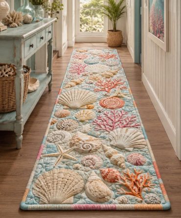 Coastal Breeze Modern Runner Rug - Light Blue Hallway Carpet, Soft Durable Pile, Fade Resistant & Anti-Slip Backing For Beach-Inspired Spaces