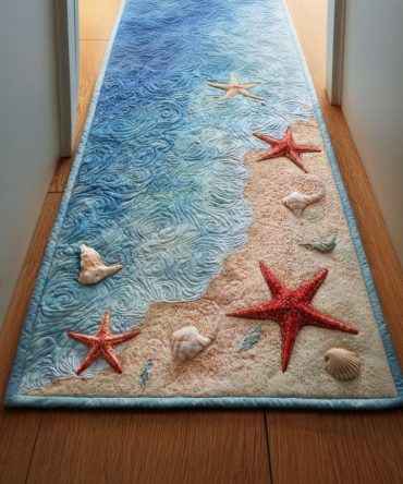 Coastal Path Runner Rug — Nautical-Inspired Hallway Runner, Durable Low-Pile Carpet For Beach Homes, Entryways & Stairs