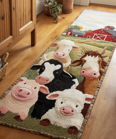 Rustic Countryside Runner Rug - Timeless Floral Charm For Hallways & Living Rooms , Durable, Low-Profile, Easy Clean Accent Runner