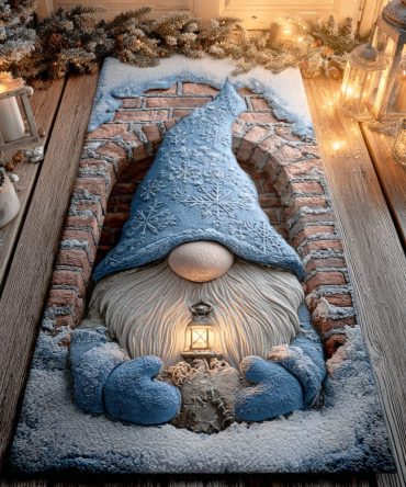Cozy Beard Gnome Runner Rug — Charming Gnome Hallway Carpet With Plush Look, Durable Non-Slip Indoor Runner