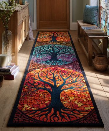 Crimson Dream Tree Runner Rug — Bold Red Christmas Tree Runner For Hallway & Entry, Luxe Festive Look With Durable Non-Slip Backing