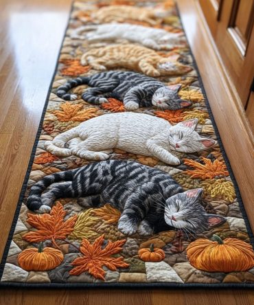 Dreamy Cat Runner Rug — Cozy Feline Hallway Accent, Soft Low-Pile Carpet For Cat Lovers, Bedrooms, Hallways & Entryways