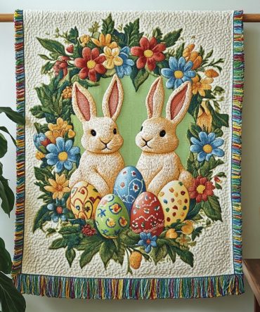 Pastel Easter Bliss Woven Throw — Soft Springtime Sofa Blanket, Decorative Pastel Couch Cover For Living Room & Nursery