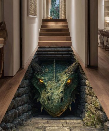 Emerald Cavern Guardian Runner Rug — Deep Green Gemstone-Inspired Hallway Runner, Luxurious Low-Pile Durable Carpet With Anti-Slip Backing