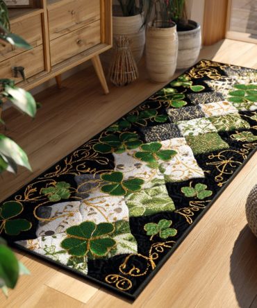 Emerald Essence Luxury Runner Rug - Vibrant Green Hallway Runner With Fade-Resistant Fiber, Non-Slip Backing & Elegant Botanical Design