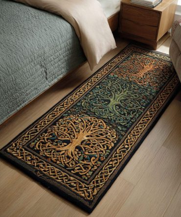 Emerald Grove Luxury Runner Rug — Deep Green Botanical Runner Carpet, Plush Texture, Fade-Resistant, Perfect For Hallways & Entryways