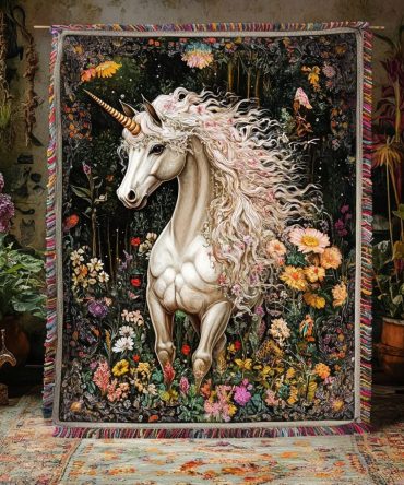 Enchanted Ivory Steed Woven Throw — Elegant Horse Motif Sofa Blanket, Classic Equestrian Couch Accent For Country & Farmhouse Homes