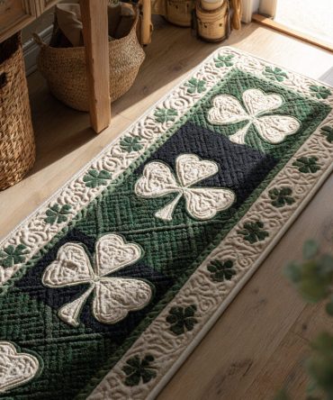 Handcrafted Evergreen Runner Rug — Durable Hallway Runner Carpet, Fade-Resistant Floral Green Design For Entryway & Staircase, Buy Now