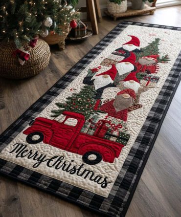 Family Gathering Christmas Runner Rug — Warm Holiday Hallway Runner For Entertaining, Durable Construction, Non-Slip Backing, Cozy Seasonal Accent