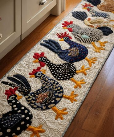 Feathered Giggles Runner Rug — Whimsical Feather Motif Hallway Runner, Soft Low-Pile Carpet For Kids’ Rooms, Hallways & Entries