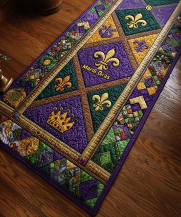 Festive Harlequin Pattern Runner Rug — Playful Diamond Hallway Runner Rug, Low-Pile, Stain-Resistant & Non-Slip — Great For Modern & Eclectic Spaces
