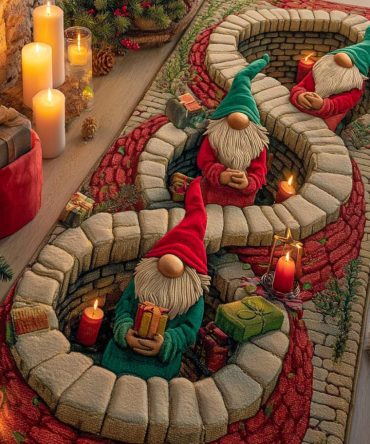 Festive Infinity Loop Runner Rug — Stylish Holiday Hallway & Staircase Carpet, Durable, Fade-Resistant Seasonal Décor