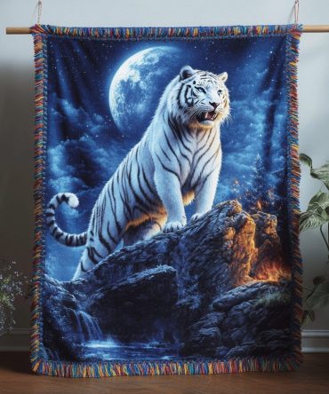 Fierce Elegance Woven Throw Blanket — Sophisticated Leopard-Tone Jacquard For Sofa & Bedroom, Luxe Soft Decorative Throw