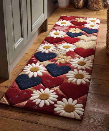 Floral Comfort Hallway Runner Rug - Soft Low-Pile Floral Runner For Entryway, Machine-Washable & Stain-Resistant Durable Design