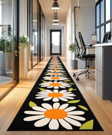 Flower Lane Hall Runner Rug — Vibrant Botanical Runner Carpet, Non-Slip Backing, Stain-Resistant & Easy Maintenance