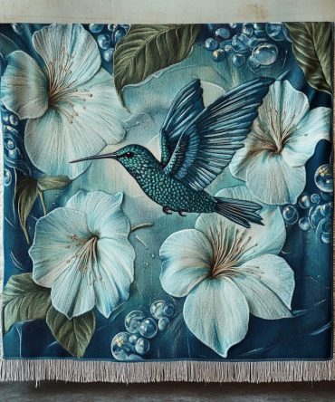 Flutter Jewel Gemstone Jacquard Throw - Vibrant Woven Couch Blanket, Reversible Jewel-Toned Accent For Luxe Boho Interiors