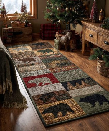 Forest Shadows Runner Rug — Deep-Tone Woodland Hallway Runner, Soft Pile, Anti-Skid Backing, Durable For Busy Homes