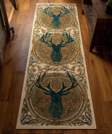 Forest Sigil Runner Rug — Deep Green Hallway Carpet With Durable Construction, Non-Skid Backing & Fade-Resistant Design