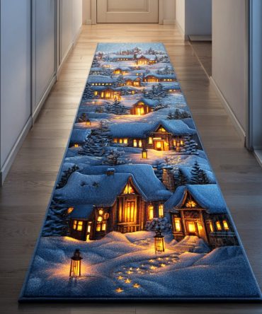 Frost Lantern Field Runner Rug — Soft Cool Tones, Low-Pile Hallway Runner For Entryway & Kitchen, Durable Easy-Care Accent