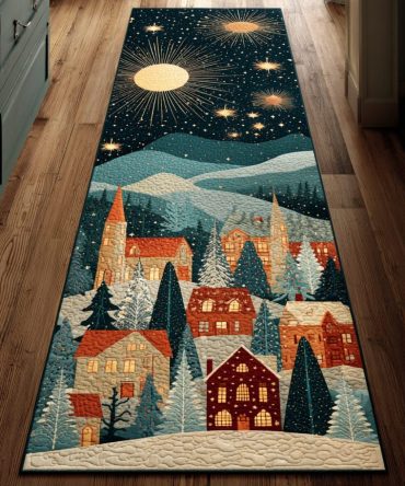 Frosty Lane Hallway Runner Rug - Cool Winter-Inspired Accent Rug For Entryways, Halls & Stair Landings