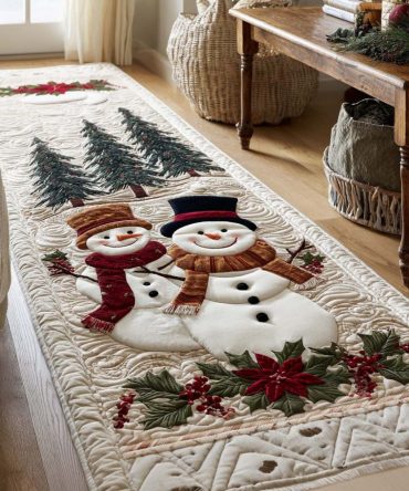 Frosty Morning Winter Runner Rug For Hallway — Icy Blue Seasonal Runner, Cozy Low-Pile Texture, Slip-Resistant Backing For Safe Entryways