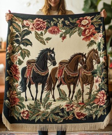 Regal Tapestry Sofa Throw — Handwoven Gallant Tapestry Blanket For Couch, Ornate Decorative Throw For Luxe Living Room & Cozy Layers