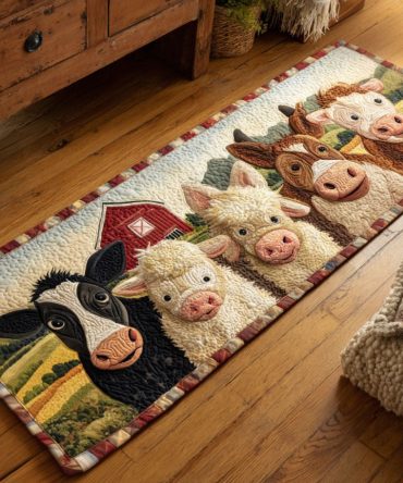 Gentle Herd Runner Rug — Soft Woodland Animal Hallway Runner, Low-Pile Durable Carpet For Nurseries, Hallways & Family Rooms