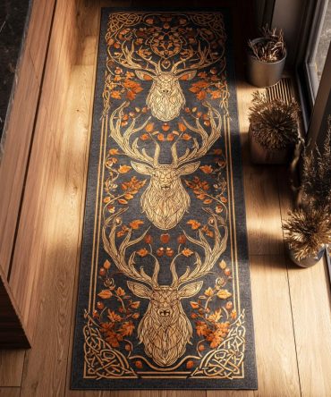 Golden Rut Vintage Runner Rug — Warm Earth-Tone Hallway Carpet With Durable Weave, Non-Slip Backing & Easy Spot Clean